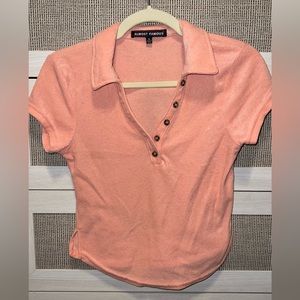 Y2K Almost Famous Coral Button Up Tee